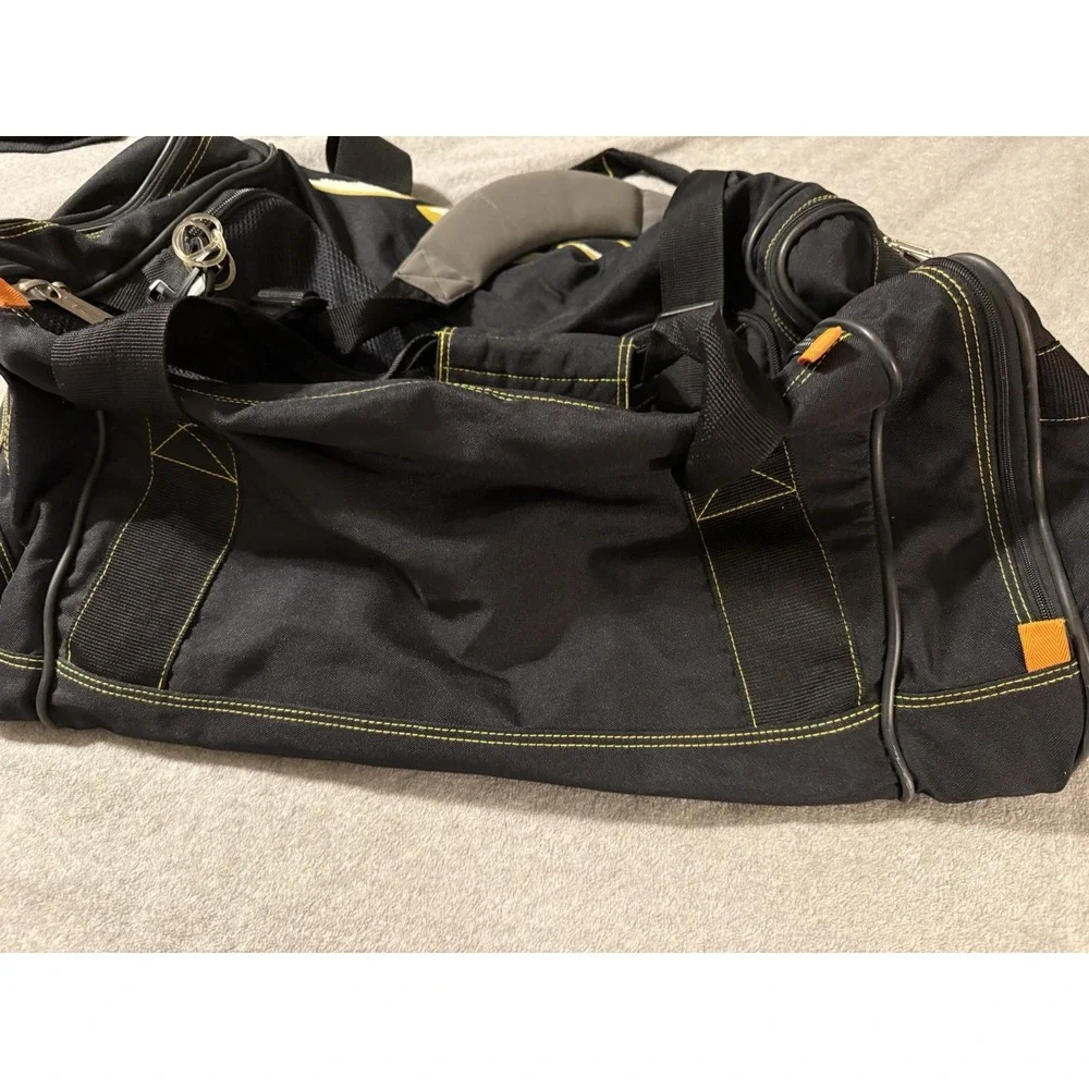 VTG Y2K Rossignol Black Yellow Ski Boot Gear XL Duffel Tote Travel Bag Outdoor